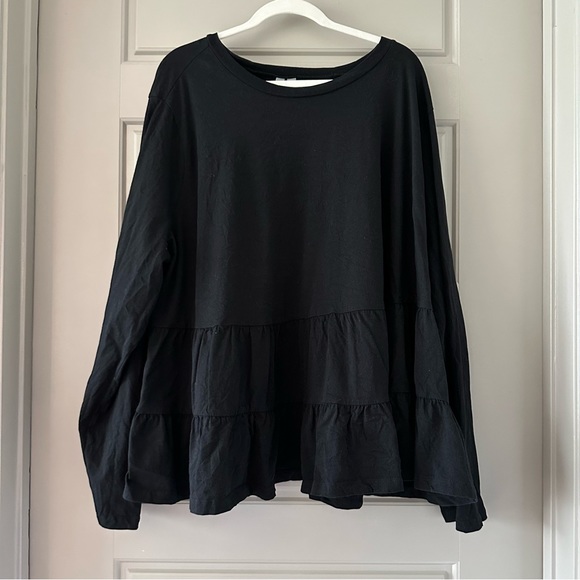 asos curve peplum black top - Picture 1 of 3